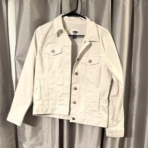 Old Navy White Jean Jacket Size Medium
